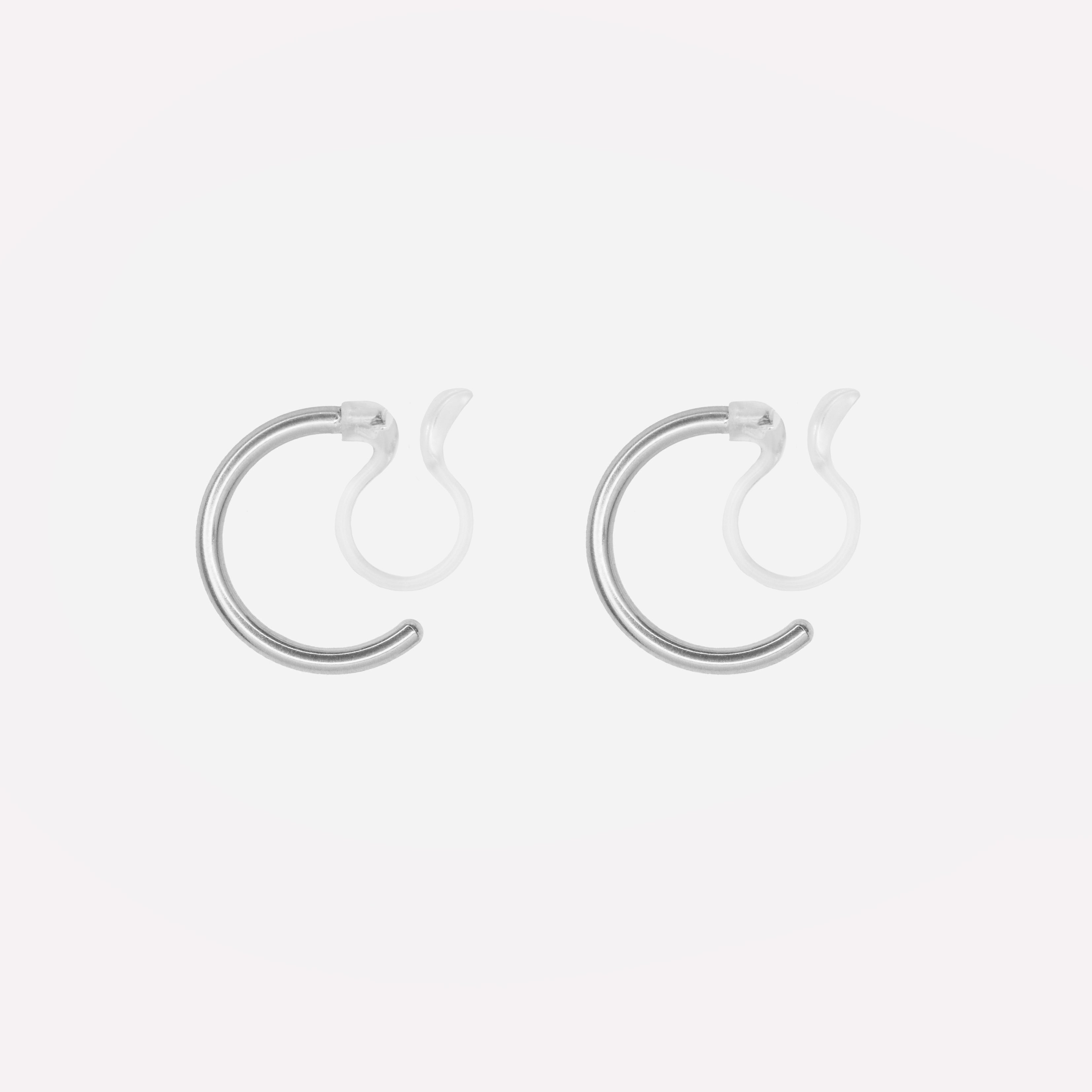 thumbnail image 2 of Dainty Silver Hoop Huggie Clip Earrings – 925 Sterling Silver For Women & Girls 2 of 3