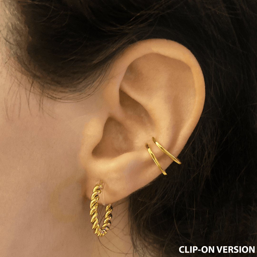 SMALL TWISTED HOOP CLIP-ON EARRINGS