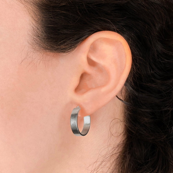 Clip on earrings silver hoops chunky