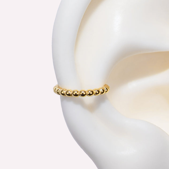 DOTTED EAR CUFF CLIP-ON EARRINGS IN GOLD