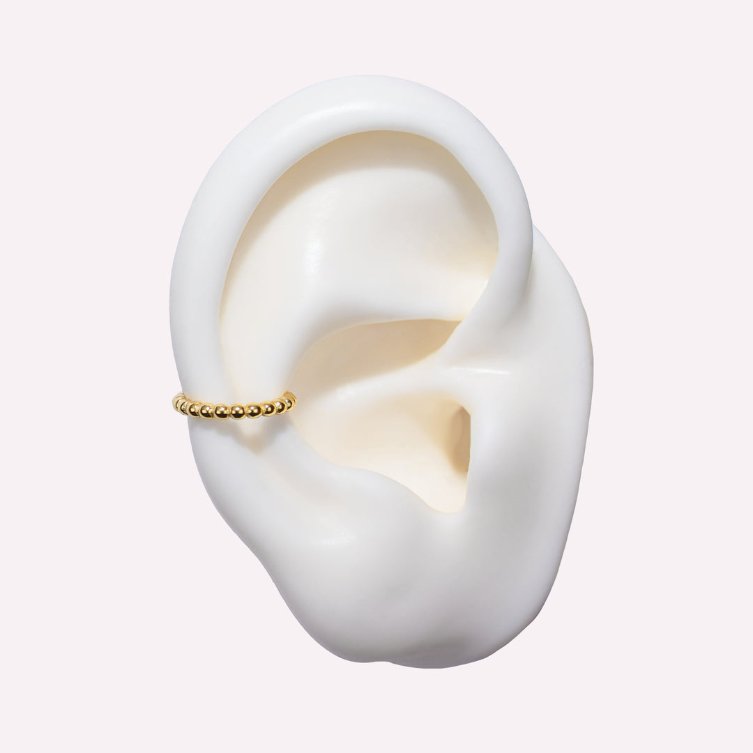 DOTTED EAR CUFF CLIP-ON EARRINGS IN GOLD