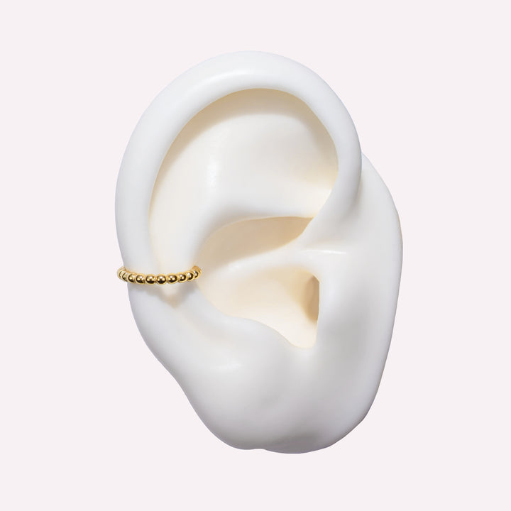 DOTTED EAR CUFF CLIP-ON EARRINGS IN GOLD