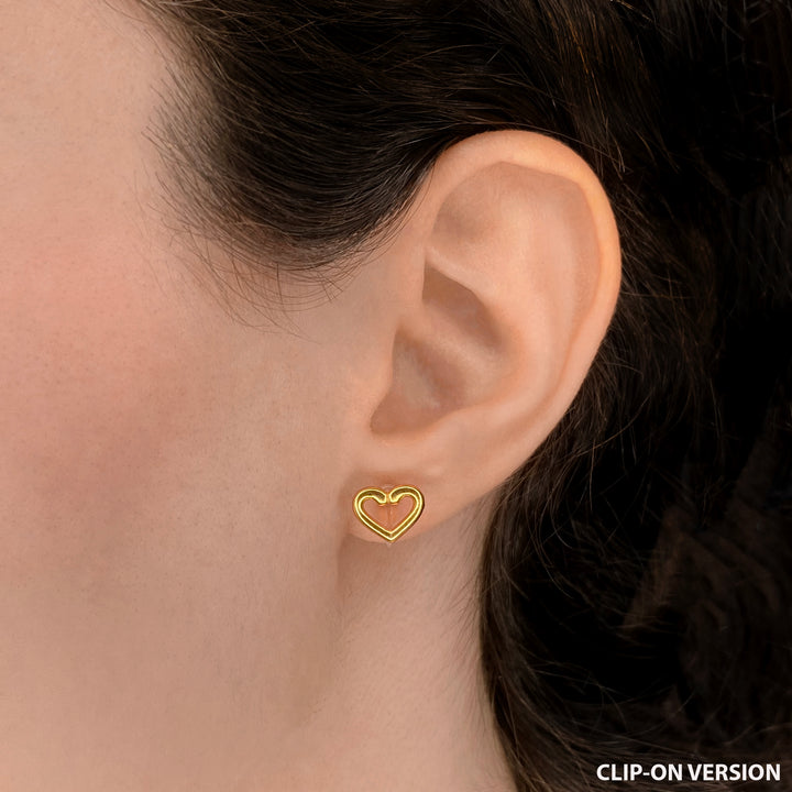 HEART STUD CLIP-ON EARRINGS