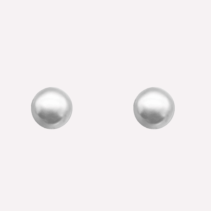 Medium pearl stud clip on earrings in gold or silver