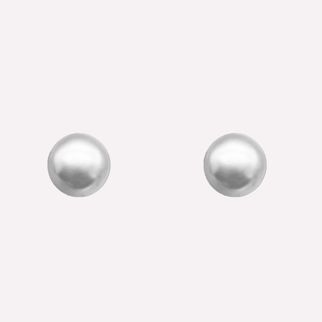 atrenda MEDIUM PEARL STUD CLIP-ON EARRINGS IN GOLD