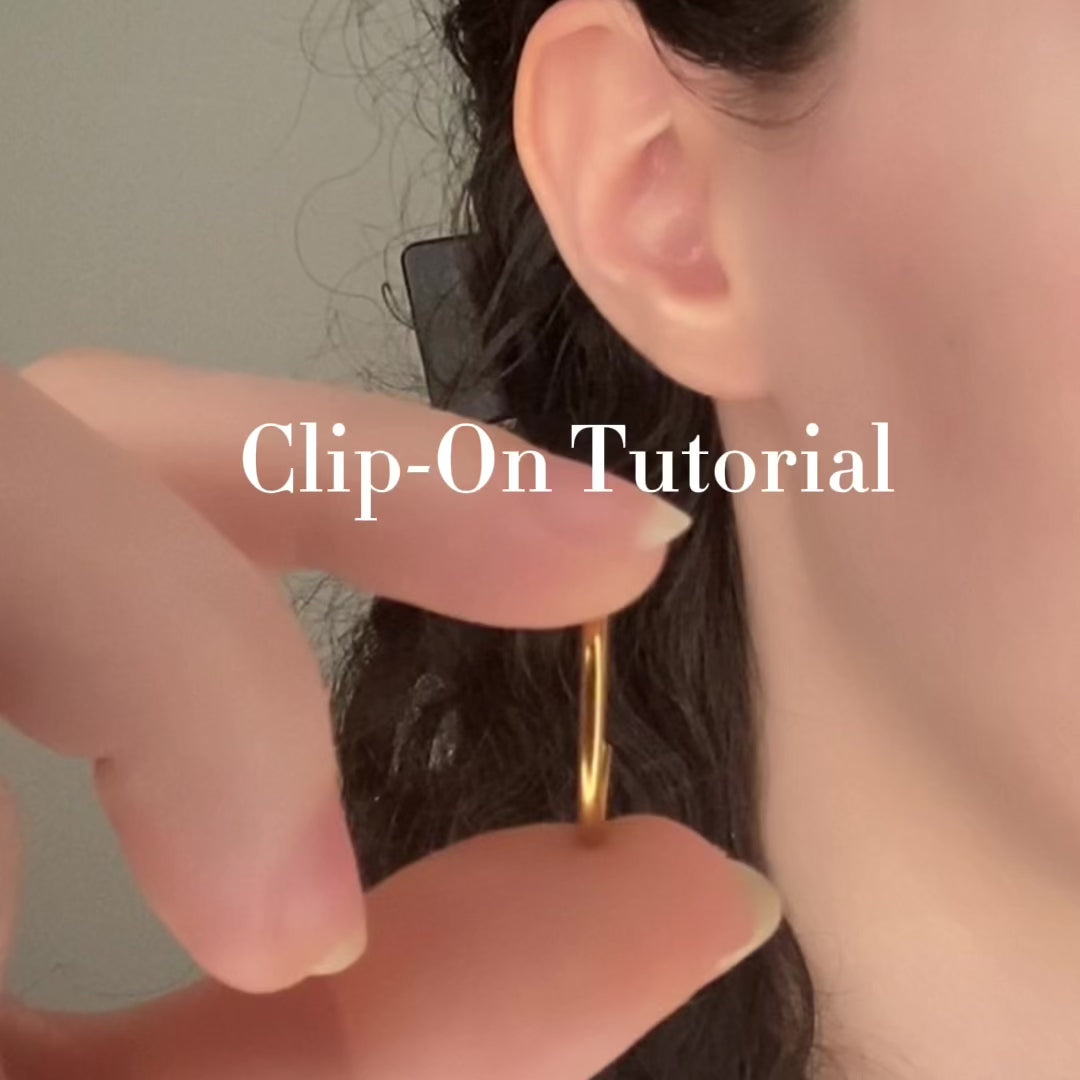 Clip on earring tutorial showing how to use and wear different types of clip on earrings