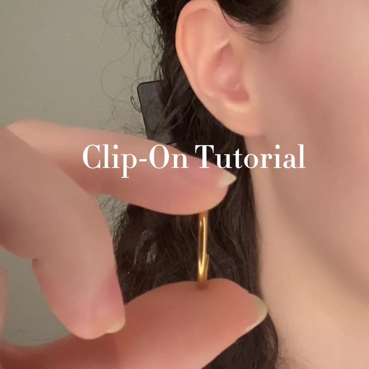 PLAIN & CHAIN EAR CUFF CLIP-ON EARRINGS SET
