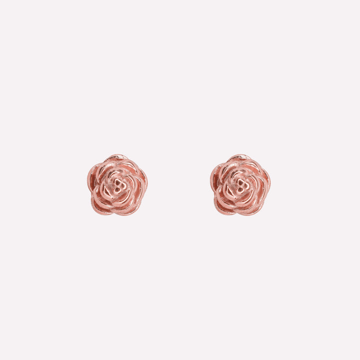 ROSE STUD CLIP-ON EARRINGS IN ROSE GOLD