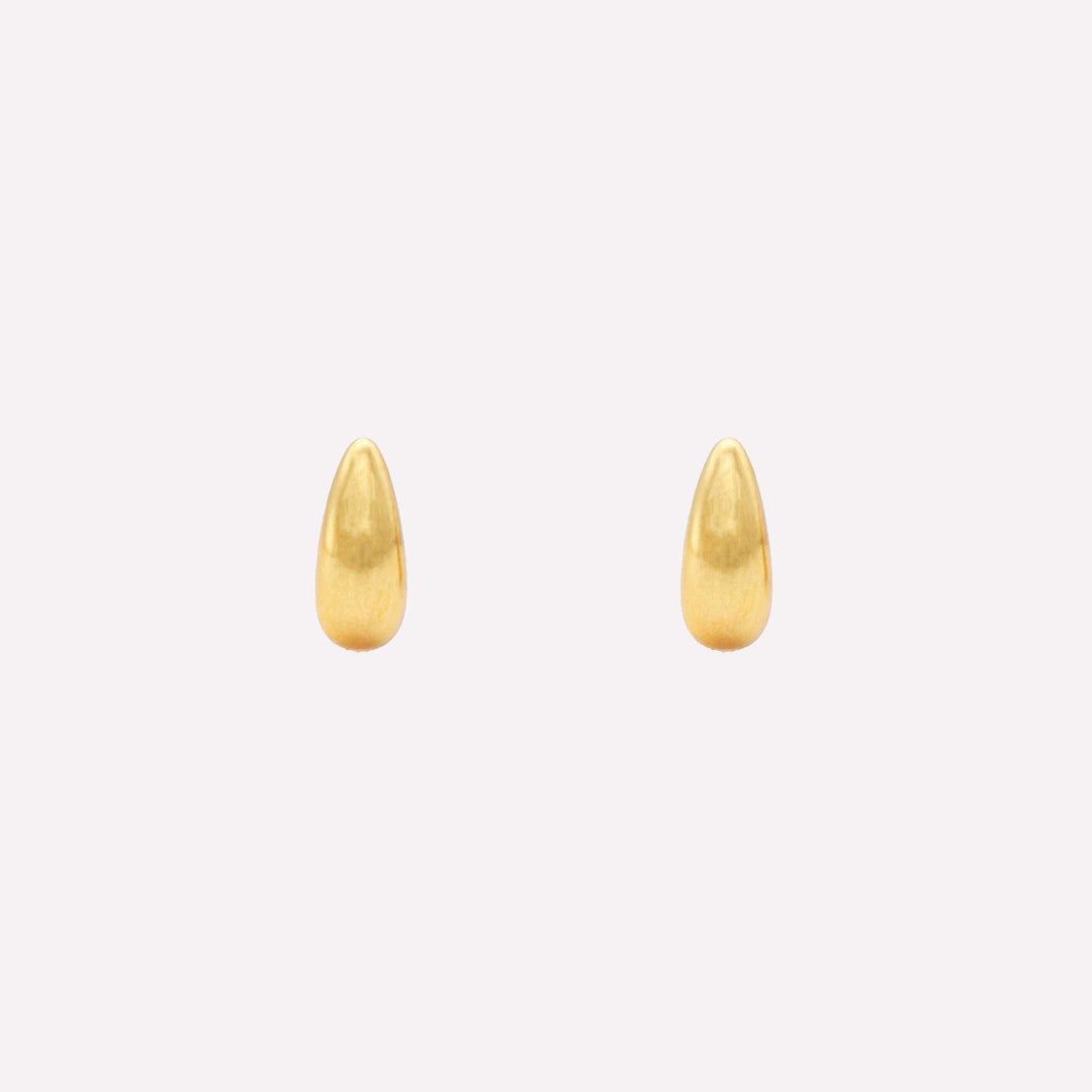 Teardrop huggie stud clip on earrings in gold
