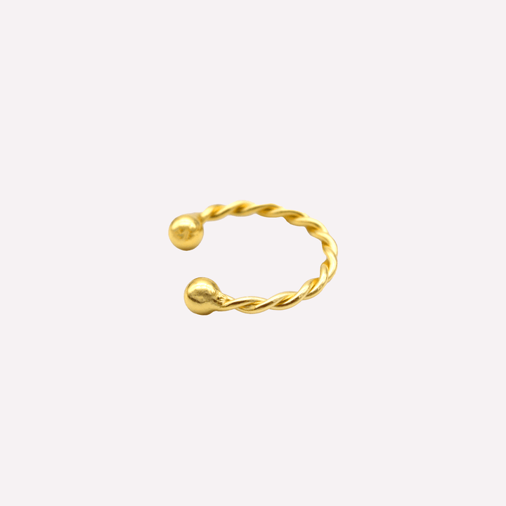 Twist ear cuff clip on earring in gold
